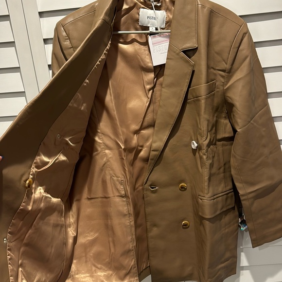 Pistola NWT Roman Oversize Faux Leather Jacket in a Taupe color - Picture 6 of 14